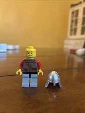 LEGO Castle Knight Minifigure w/ Gray Helmet, Halberd, Red Arms & Gray Legs