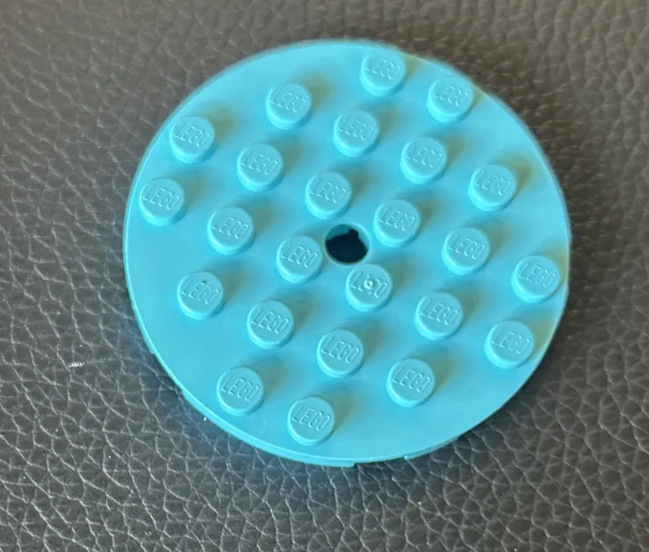 LEGO Part 6x6 Round Plate with Center Hole Medium Azure Part # 11213