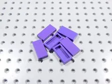 LEGO Lot of 6 Dark Purple 1x2 Smooth Tiles Plates BN