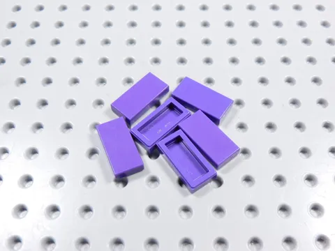 LEGO Lot of 6 Dark Purple 1x2 Smooth Tiles Plates BN