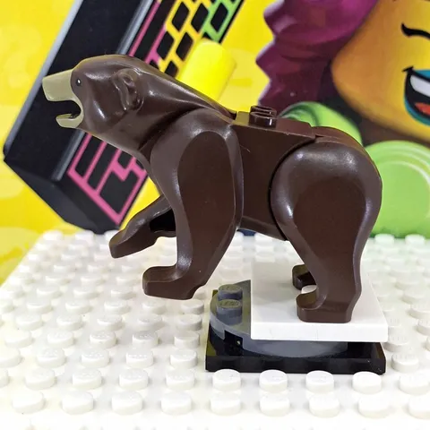 LEGO Bear with 2 Studs on Back with Black Eyes and Nose, Dark Tan Muzzle