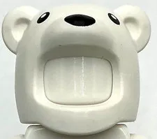 Lego New Minifigure Headgear Head Cover Costume Polar Bear with Black Eyes