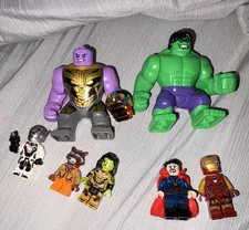 LEGO Marvel Minifigure Lot 6 Thanos Hulk Doctor Strange Iron Man