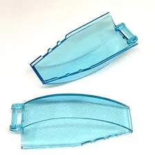 LEGO Trans Lt. Blu Windscreen 8x4x2 No. 35383 23448 Curved w/ Bar Handle Qty 2