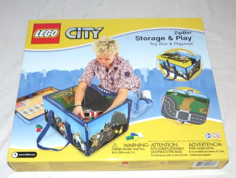 Lego City ZipBin Storage & Play Toy Box & Playmat - New