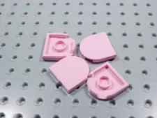 LEGO Lot of 4 Pink 2x2 Half Round Smooth Tiles Plates BN
