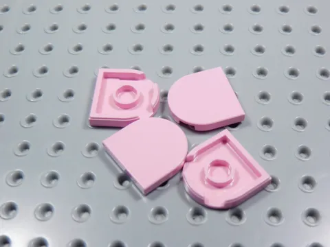 LEGO Lot of 4 Pink 2x2 Half Round Smooth Tiles Plates BN