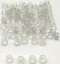 Lego 100 New Trans-Clear Transparent Plates Round 1 x 1 with Open Stud Parts