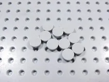 LEGO Lot of 10 Light Bluish Gray 1x1 Round Smooth Tiles Plates BC