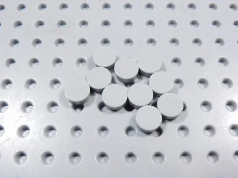 LEGO Lot of 10 Light Bluish Gray 1x1 Round Smooth Tiles Plates BC