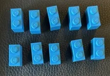 Lego Lot 10 Dark Azure 1x2 Brick Part 3004 Replacement Bricks