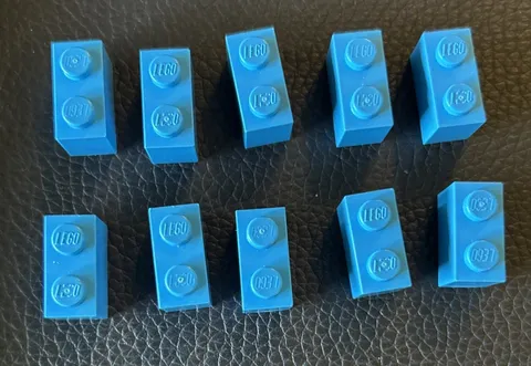 Lego Lot 10 Dark Azure 1x2 Brick Part 3004 Replacement Bricks