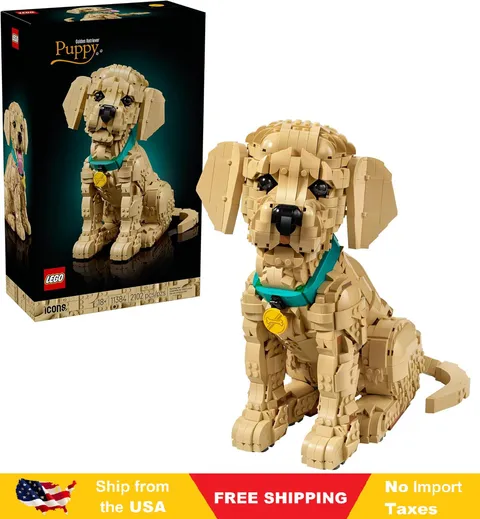 LEGO Icons Golden Retriever Puppy Building Set for Adults, Ages 18+ - Gift