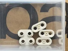 LEGO Parts - White Plate, Round 1 x 2 with Open Studs - No 35480 - QTY 5
