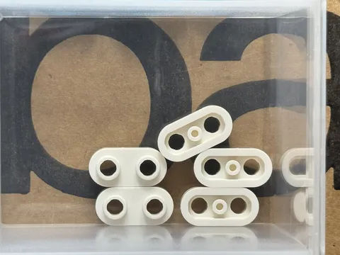 LEGO Parts - White Plate, Round 1 x 2 with Open Studs - No 35480 - QTY 5