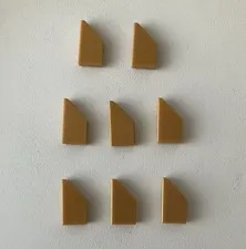 LEGO 8x NEW Tile 1x2 with Wedge/Angle Right PEARL GOLD #5092