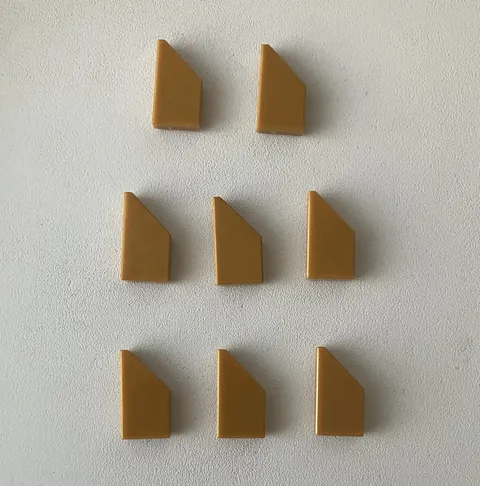 LEGO 8x NEW Tile 1x2 with Wedge/Angle Right PEARL GOLD #5092