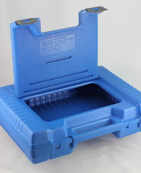 Vintage 1985 Lego Bin Blue Plastic Storage Container Case Carry Box
