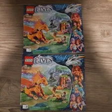 Lego Elves 41175 Fire Dragon lava cave Instruction Manuals Only - Book 1 & 2