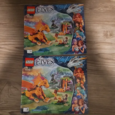 Lego Elves 41175 Fire Dragon lava cave Instruction Manuals Only - Book 1 & 2