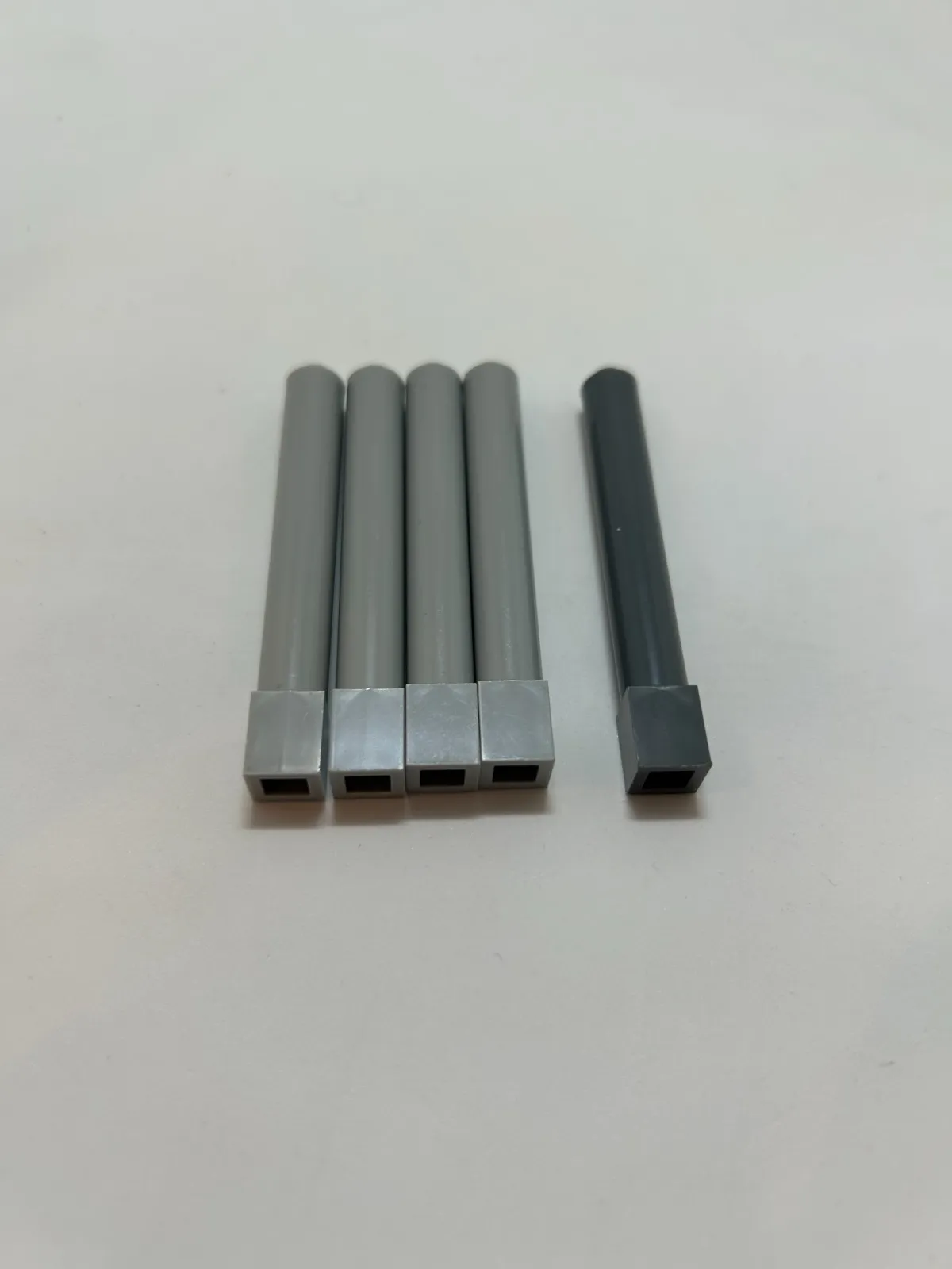 Lego 43888 1x1x6 round column support light bluish gray x4 dark bluish gray x1