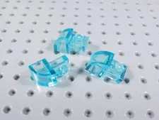 LEGO Lot of 3 Trans Light Blue 1x2x1 Curved Top Bricks BA