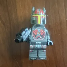LEGO Plastic Minifigure Gray Armor Figure w/ Helmet and Blaster Weapon