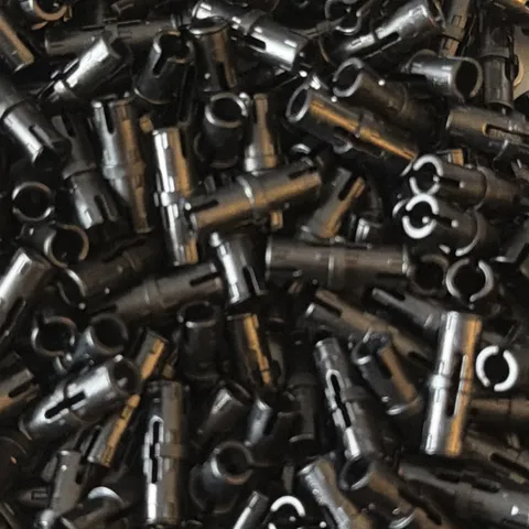 Lego Lot Black 2780 Technic Pin with Friction Ridges Lengthwise and Center Slots