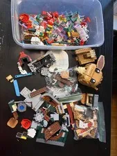 LEGO Bulk Lot Mixed Bricks Parts Pieces Multicolor Plastic Mega Blocks 2lbs+ C1