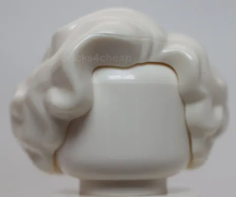 Lego White Minifigure Hair Female Short Wavy with Side Part