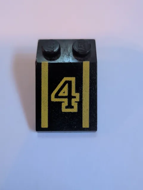 LEGO Black Slope 33 3 x 2 with Yellow Number 4 (1691) Black Racer