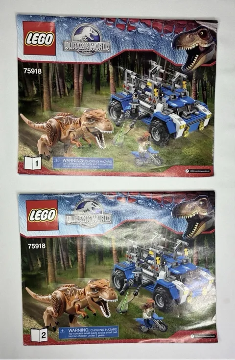 LEGO Jurassic World 75918 T. Rex Tracker Instruction Manuals Books 1 & 2 Only