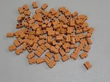 Lego Qty 128 - Medium Nougat - 98283 Brick, Modified 1 x 2 with Masonry 