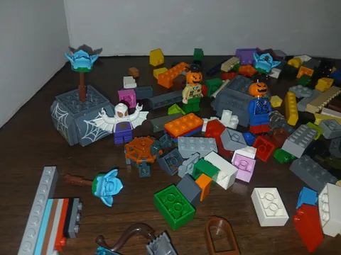 LEGO Minifigures Halloween Spiderwoman Pumpkin Head Flower Lot Of Random Pieces
