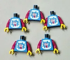 NEW LEGO® 5 Dark Azure Minifigure Torso  White Starburst Explosion Part Slushy 