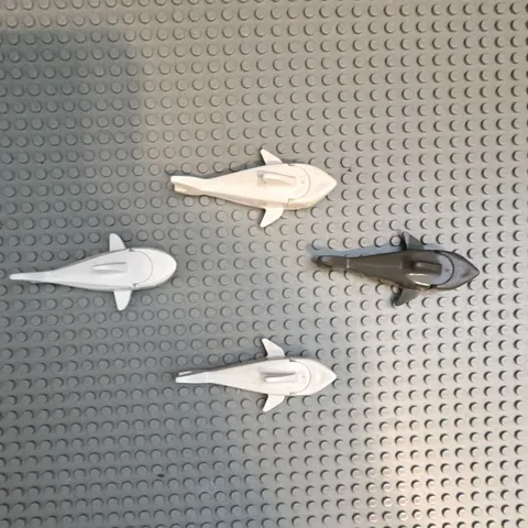 LEGO Shark Animal Figures Lot of 4 Plastic Gray & White