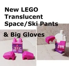 New LEGO Pink LEGS Printed Big Gloves Pair Translucent Clear Body Part Purple