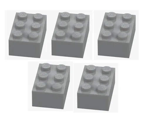 LEGO ® 5x brick 2x3 medium stone grey 3002 4211386 light grey spare parts brick New