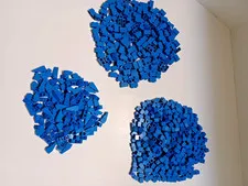 LEGO BULK LOT BLUE  1X1, 1X2 and  Blue Slope bricks,  1 lb