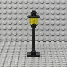 Lego Street Light Pole Lamp Trans-Yellow Globe Square Base City Town - Qty of 1