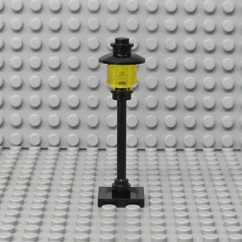 Lego Street Light Pole Lamp Trans-Yellow Globe Square Base City Town - Qty of 1