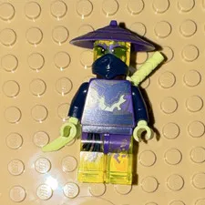 LEGO NINJAGO ghosy Minifigure Straw Hat with Sword Yellow/Blue Purple