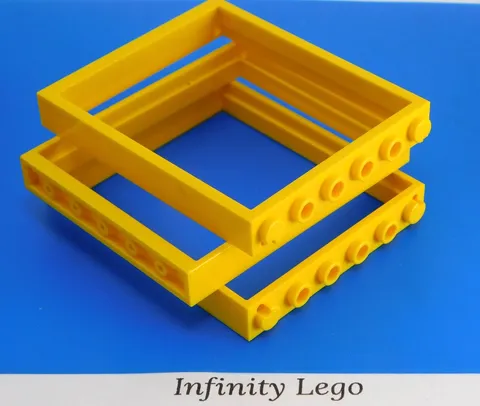 3 LEGO Yellow Window / Door Frame 1 x 6 x 6 with No Glass (42205) - 3 Pieces