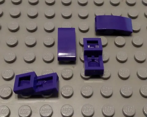 New LEGO Lot of 4 Dark Purple 2x1 Curved Slopes Friends Disney Princess Girls