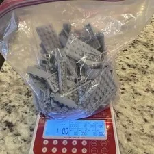 LEGO Gray 1 Pound Bulk All Light Gray Plates Pieces Parts Blocks. Clean Sorted