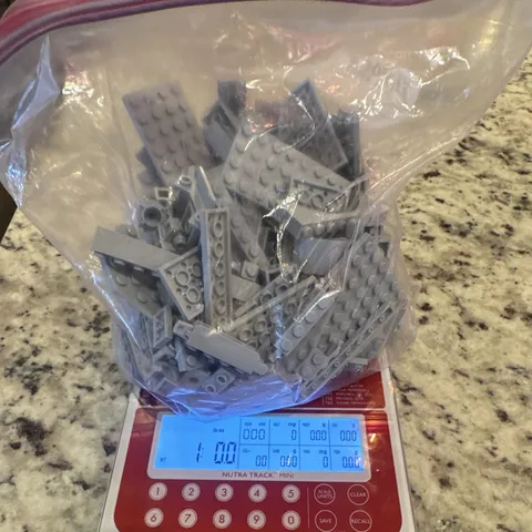 LEGO Gray 1 Pound Bulk All Light Gray Plates Pieces Parts Blocks. Clean Sorted