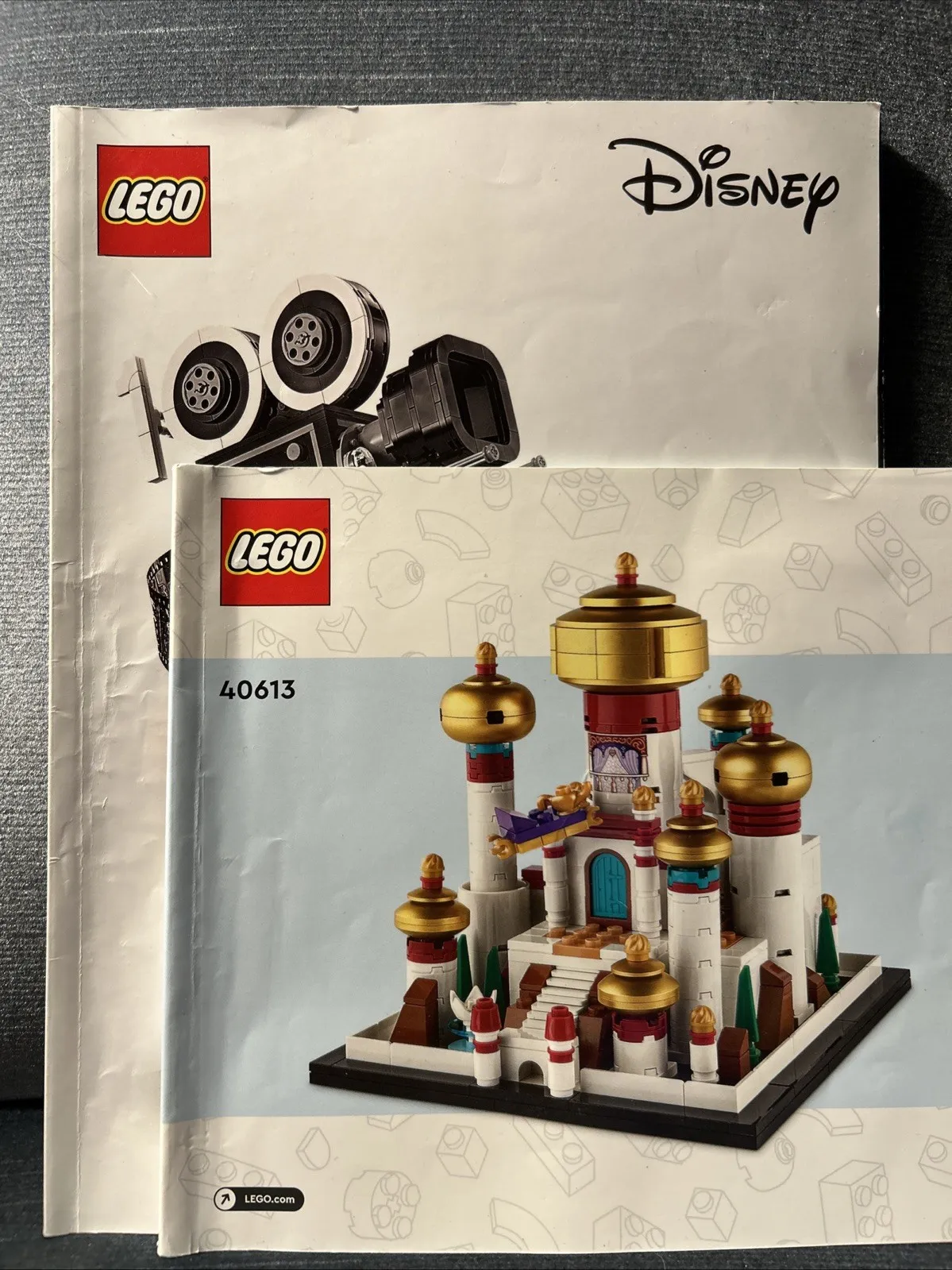 Disney Lego Manuel Bundle - 40613 Aladdin & Jasmine’s Castle - 43230 Walt Camera