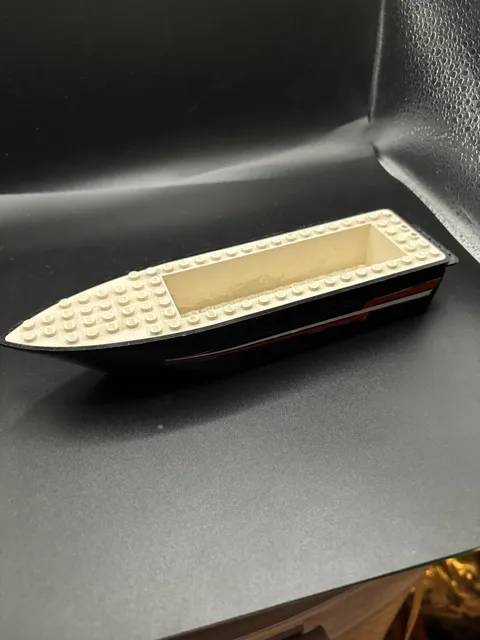 Vintage Lego City Police Black White Boat Vessel Single Piece Part Floats