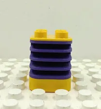 Lego Duplo Primo Ribbed Flexible Connector purple/yellow