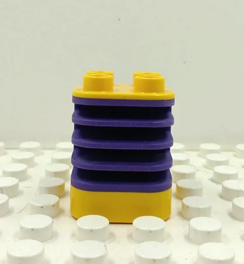 Lego Duplo Primo Ribbed Flexible Connector purple/yellow